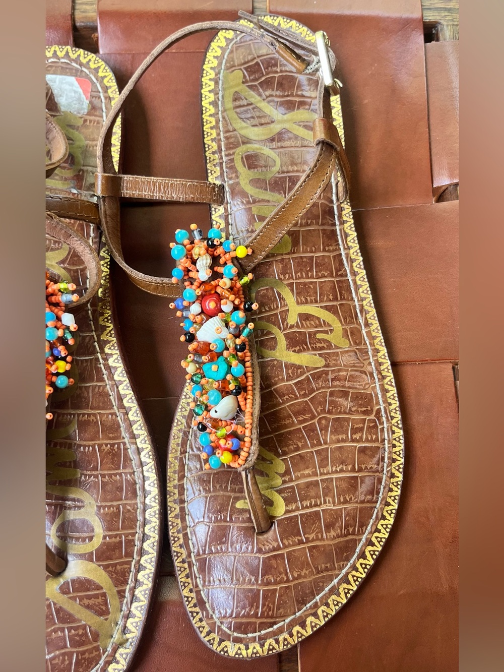 Sam Edelman Gabrielle beaded tropical sandals - Picture 4 of 7